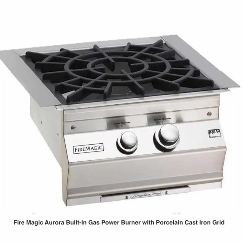 Firemagic Accessories Natural Gas / Porcelain Cast Iron / Aurora Fire Magic Power Burner / 19-6B1-0, 19-7B1-0, 19-KB1-0, 19-6B2N-0, 19-7B2N-0, 19-KB2N-0