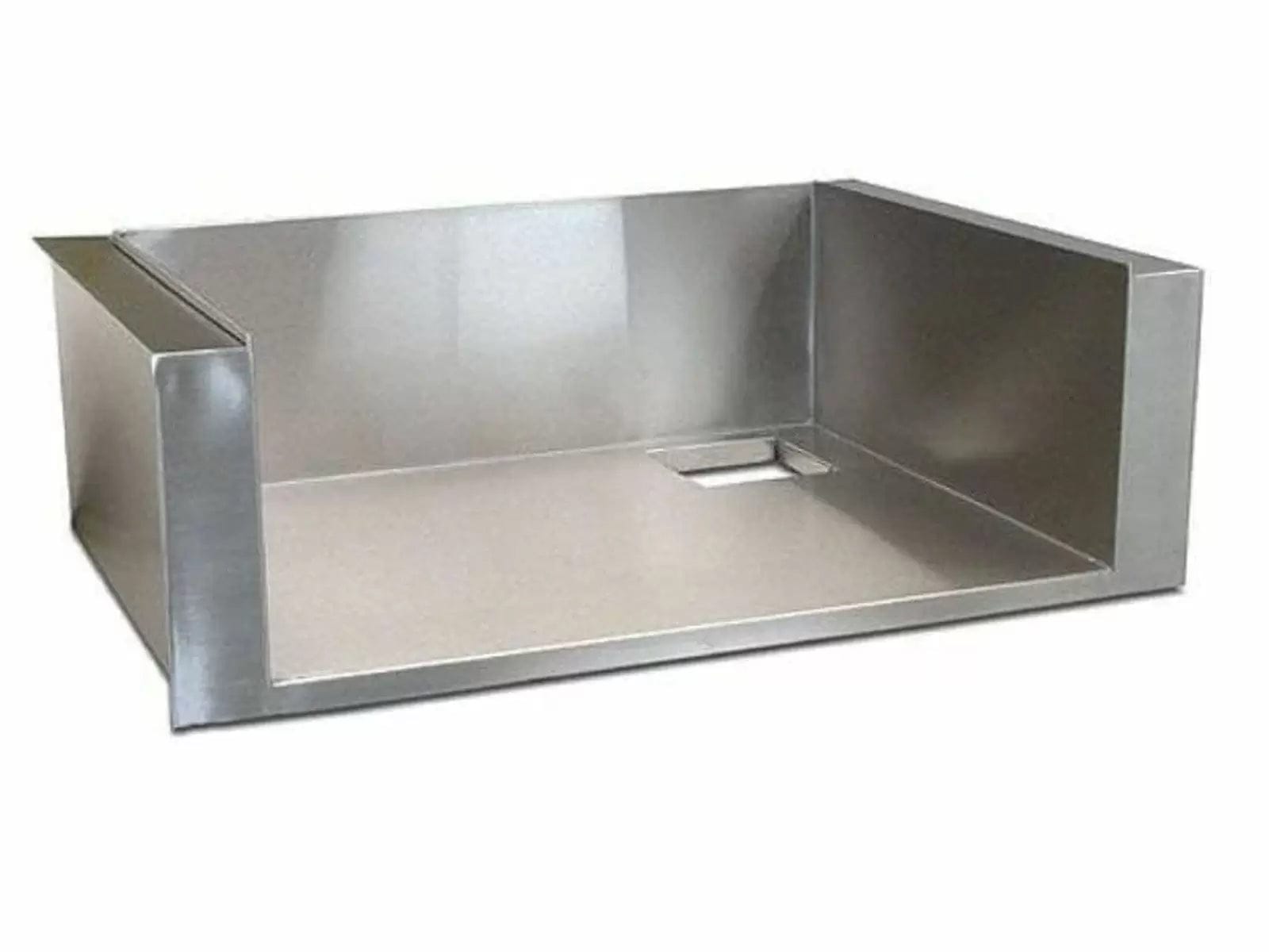 Firemagic stainless steel insulating liner pan with raised sides for gas grills, ideal for premium outdoor kitchens.