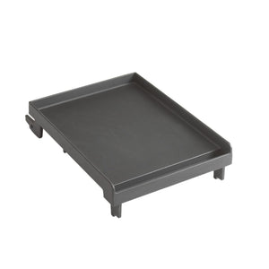 Firemagic black porcelain cast iron griddle tray with short legs, ideal for Echelon/Aurora grills. Durable finish.