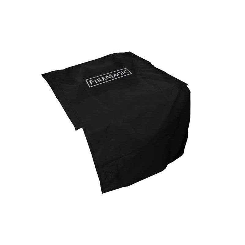 Fire Magic all-weather vinyl grill cover with logo, fits securely to protect your premium outdoor grill.
