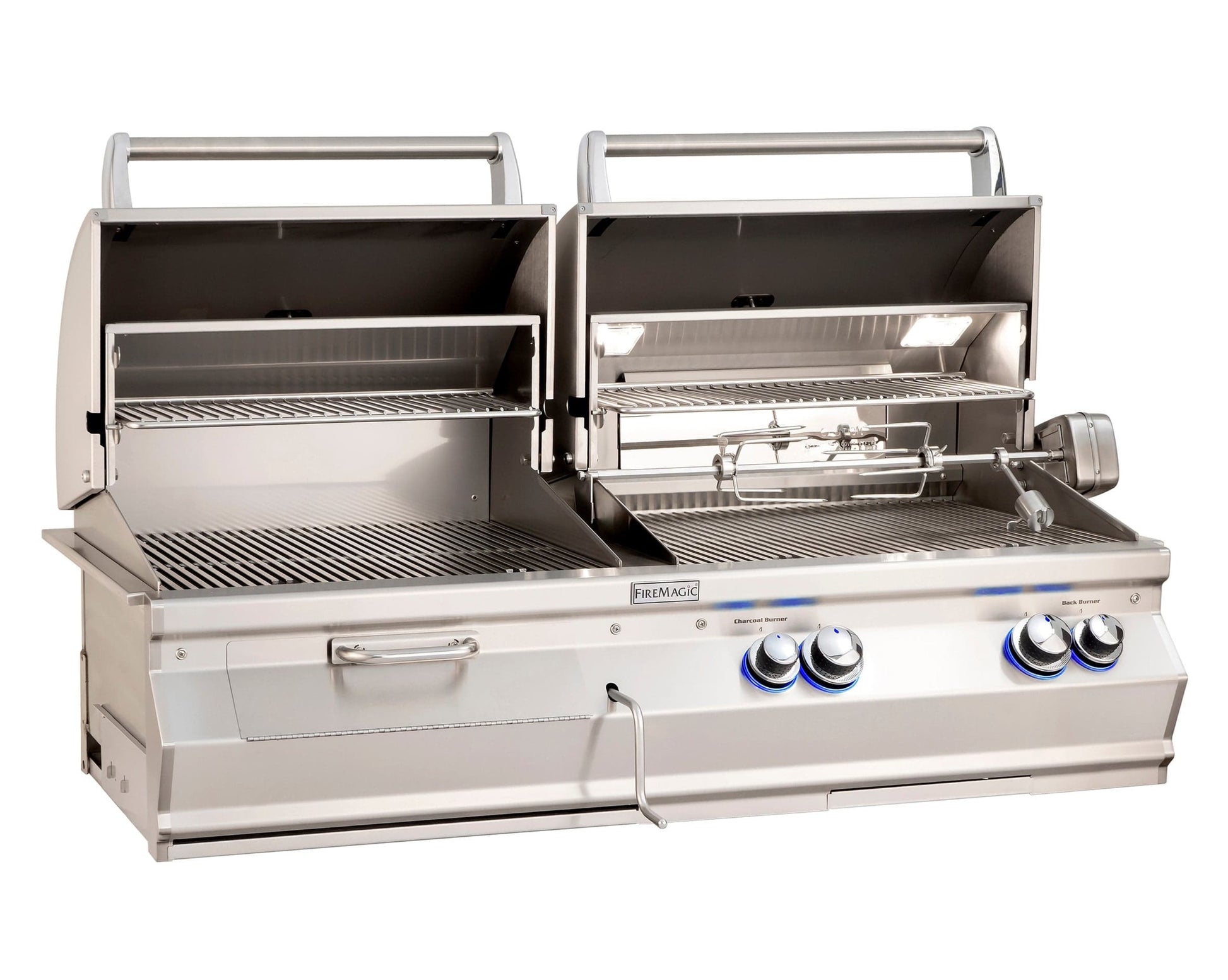 Firemagic Grills Fire Magic Aurora Gas & Charcoal Combo Built-In Grill with Analog Thermometers / A830i