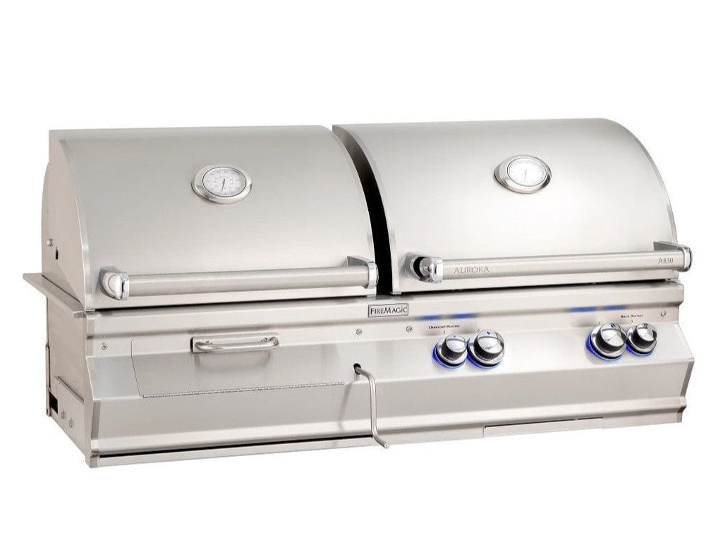 Firemagic Grills Fire Magic Aurora Gas & Charcoal Combo Built-In Grill with Analog Thermometers / A830i