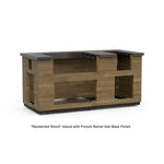 Firemagic Islands French Barrel Oak Fire Magic 77" Reclaimed Wood Base Island System with  Polished Black Lava Counter / ID660-FOD-77BA ; ID660-SPD-77BA
