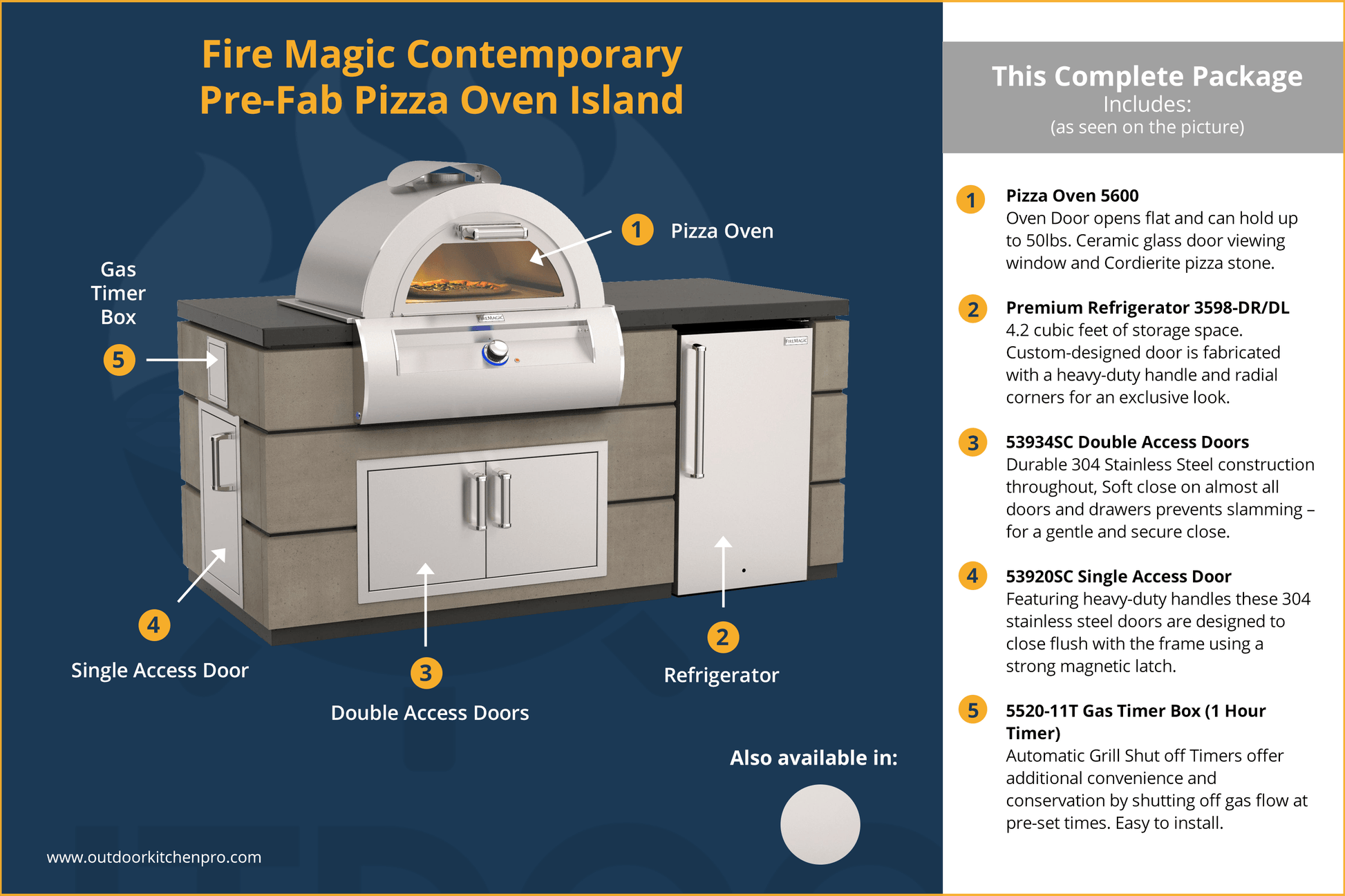 Firemagic Islands Fire Magic Contemporary Pre-Fab Pizza Oven Island