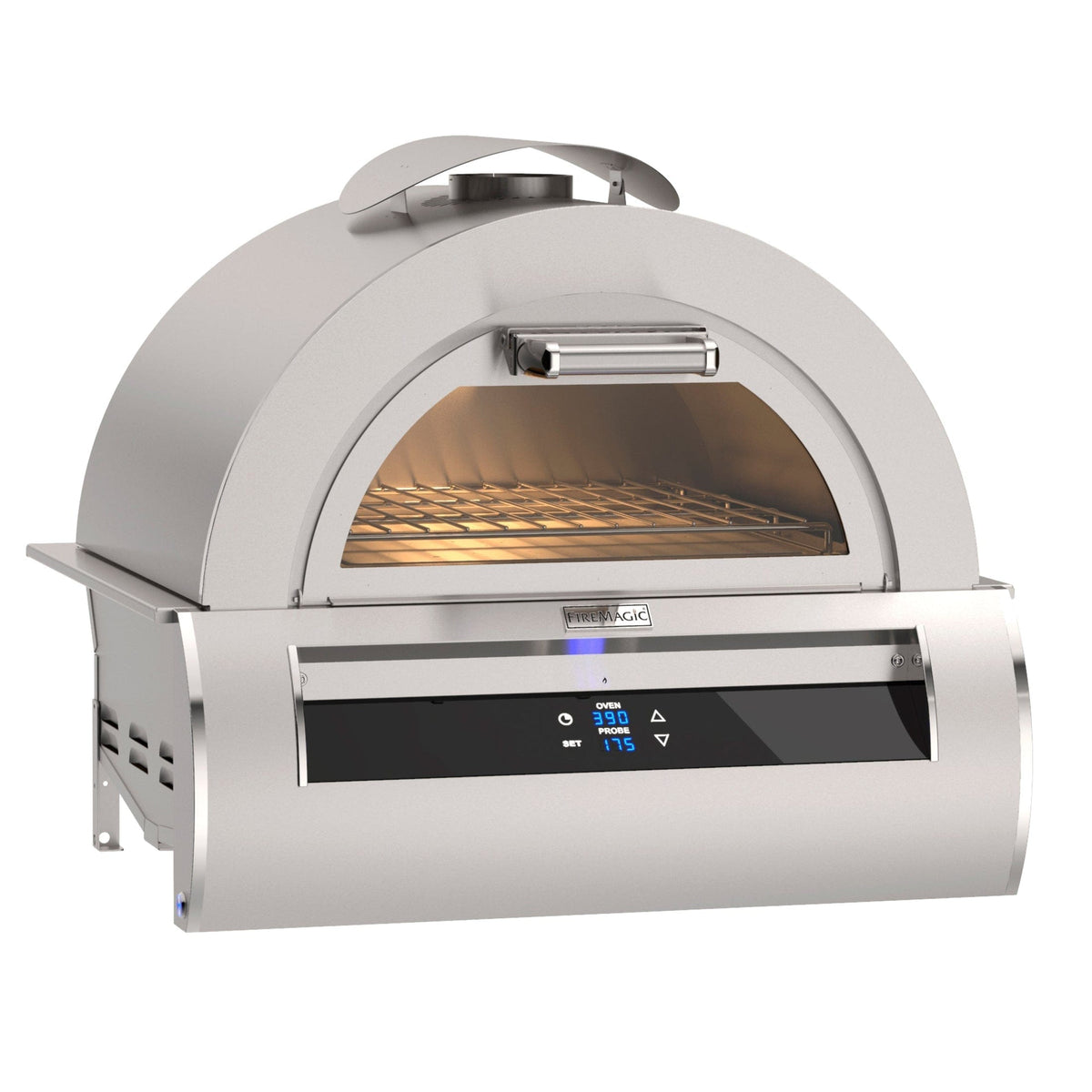 Firemagic Pizza Ovens Natural Gas Fire Magic Echelon 30&quot; Built-In Pizza Oven with Black Glass / 5660