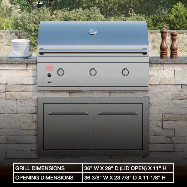 Fuego Grills Fuego 36” Built-In Gas Grill / Stainless Steel / F36S-B or F36S-B-NG