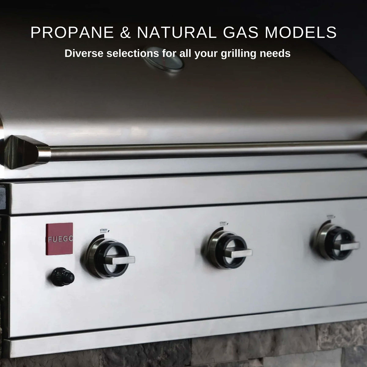 Fuego Grills Fuego 36” Built-In Gas Grill / Stainless Steel / F36S-B or F36S-B-NG