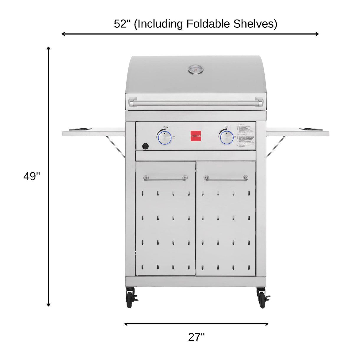 Fuego Grills Fuego F27S All 304SS Gas Grill | F27S | F27S-NG