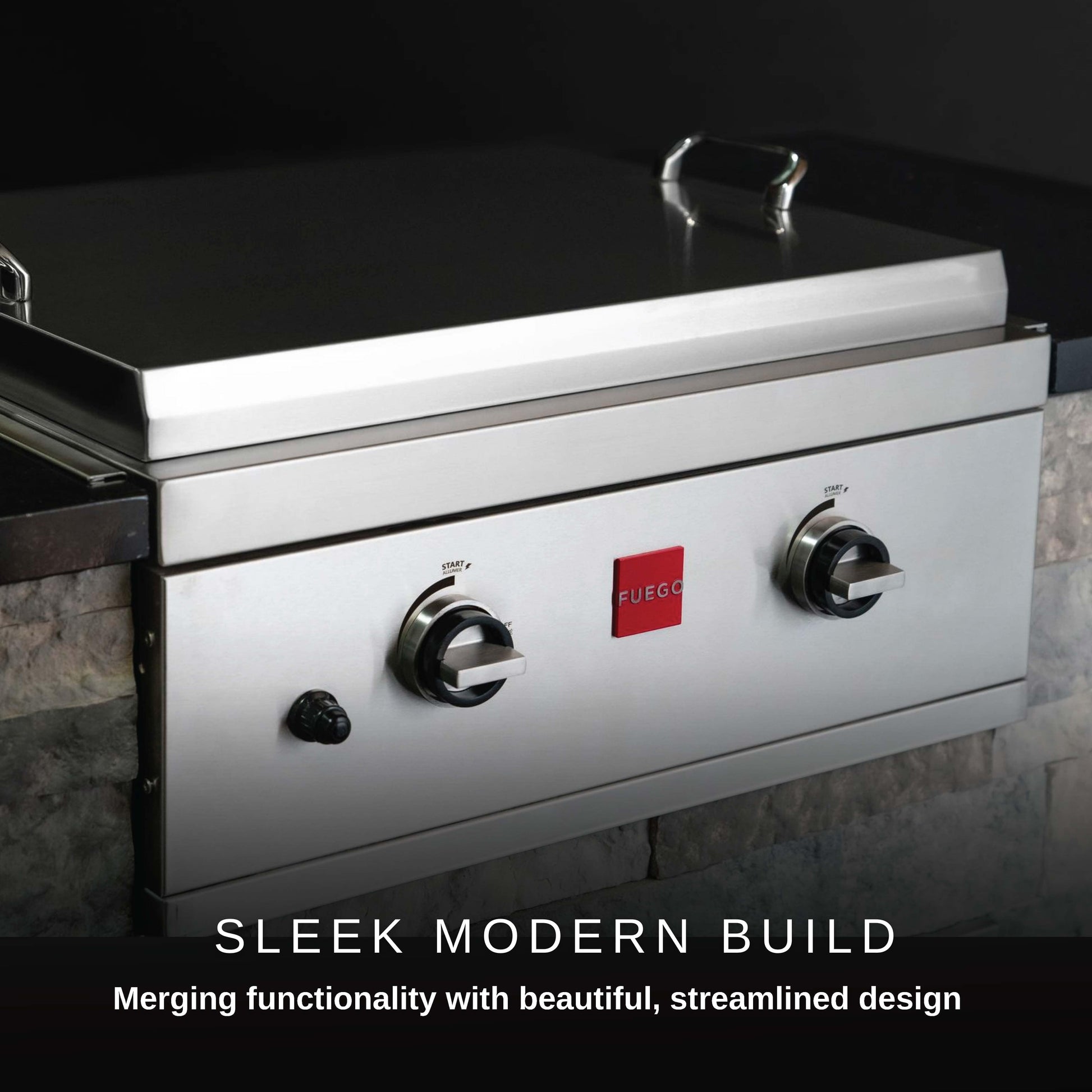 Fuego Grills Fuego F27S-Griddle-B Built-In All 304SS Gas Griddle | F27S-Griddle-B / F27S-Griddle-B-NG
