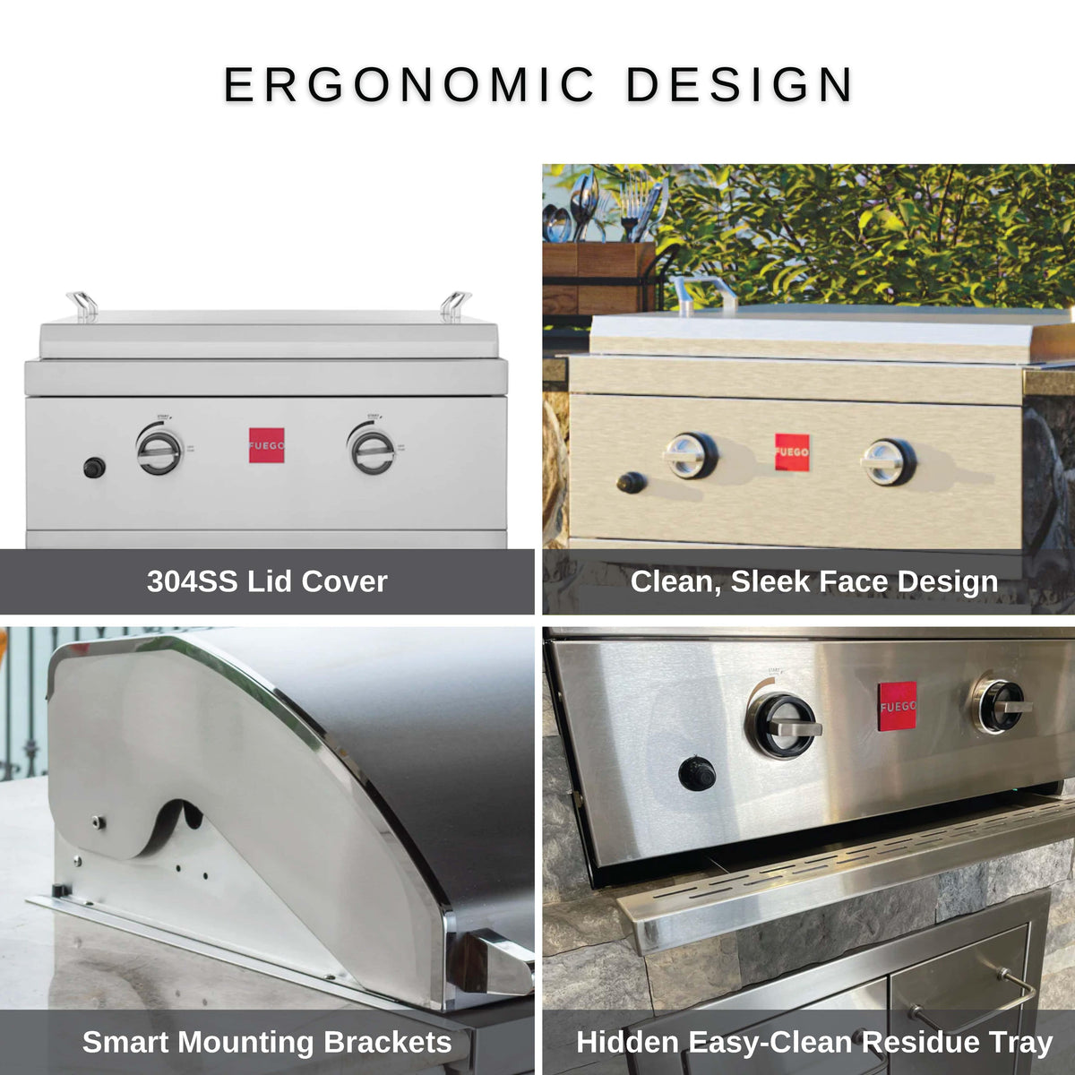 Fuego Grills Fuego F27S-Griddle-B Built-In All 304SS Gas Griddle | F27S-Griddle-B / F27S-Griddle-B-NG