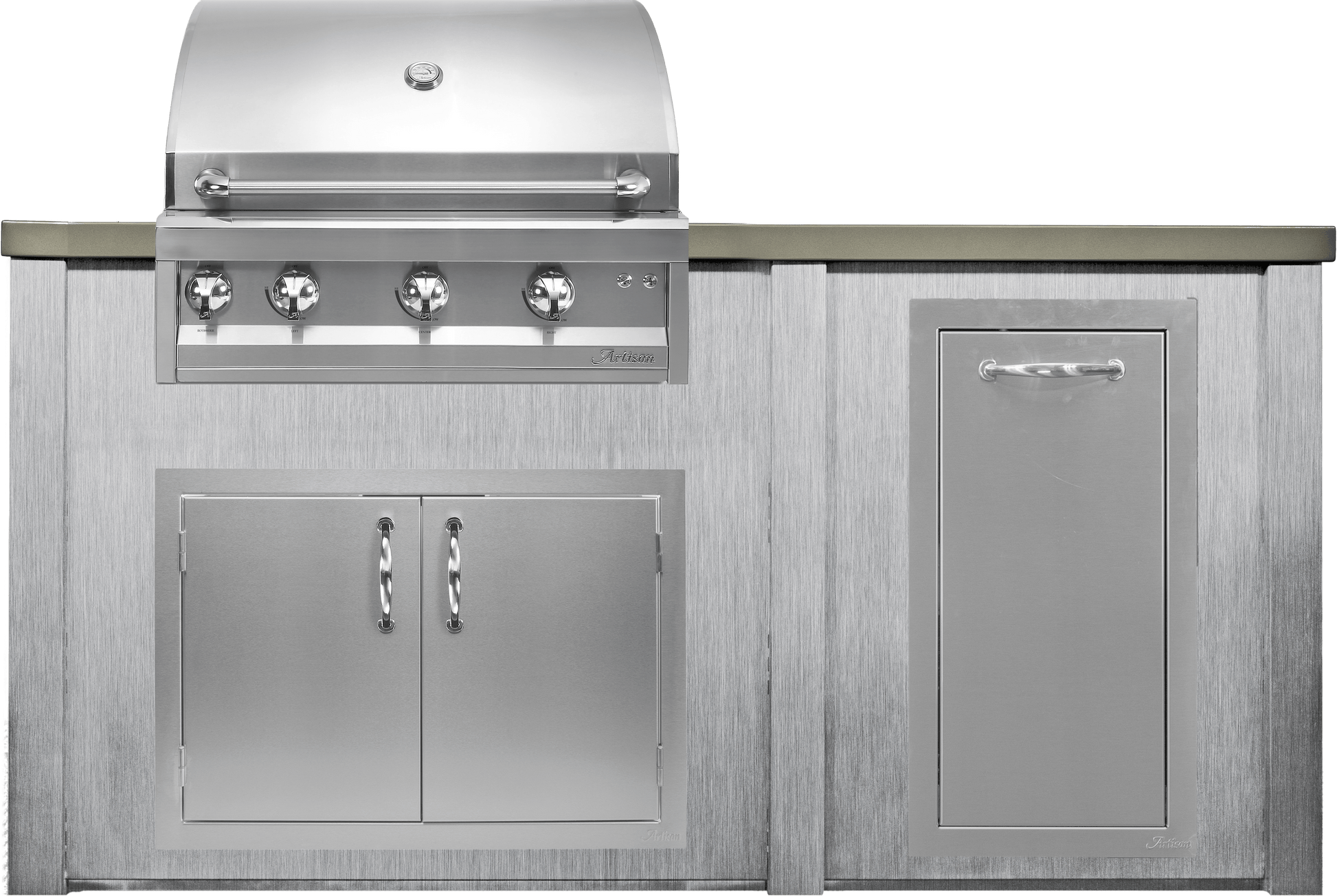 Haven Islands Haven 6 Ft Artisan Outdoor Kitchen Island w/ 15" Trash Center HART72TRASH