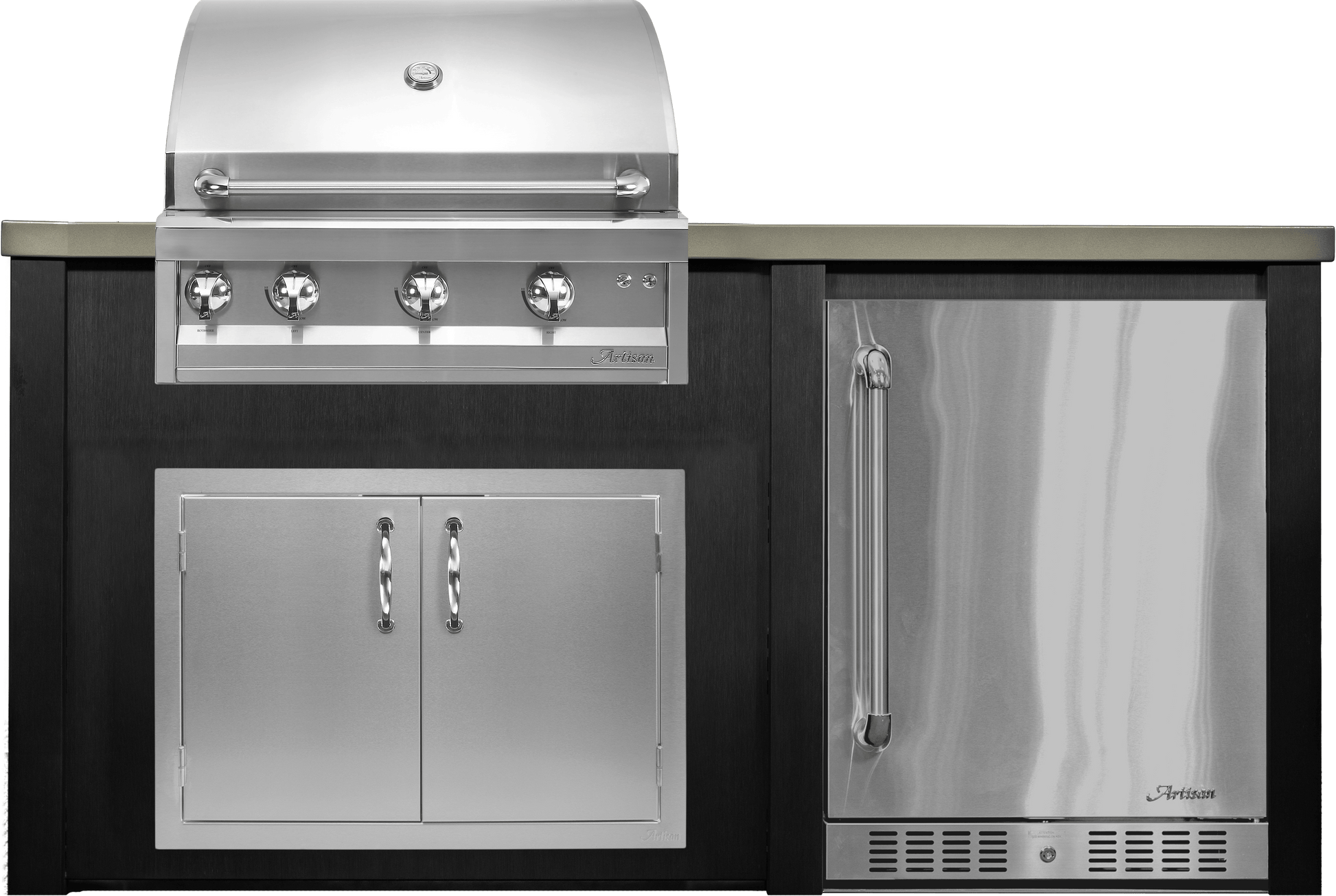 Haven Islands Haven 6 Ft Artisan Outdoor Kitchen Island w/ 24" Refrigerator HART72REF