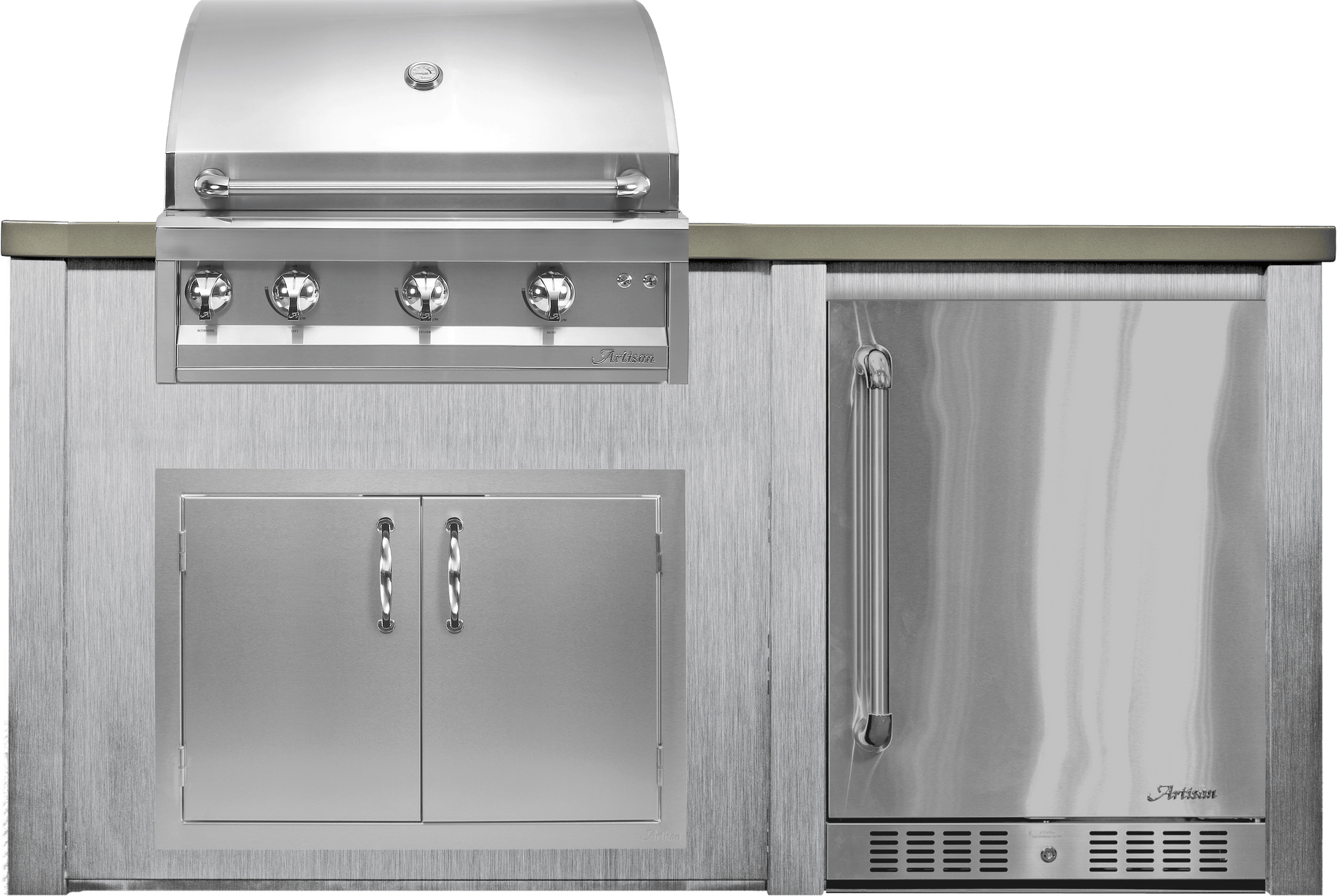 Haven Islands Haven 6 Ft Artisan Outdoor Kitchen Island w/ 24" Refrigerator HART72REF