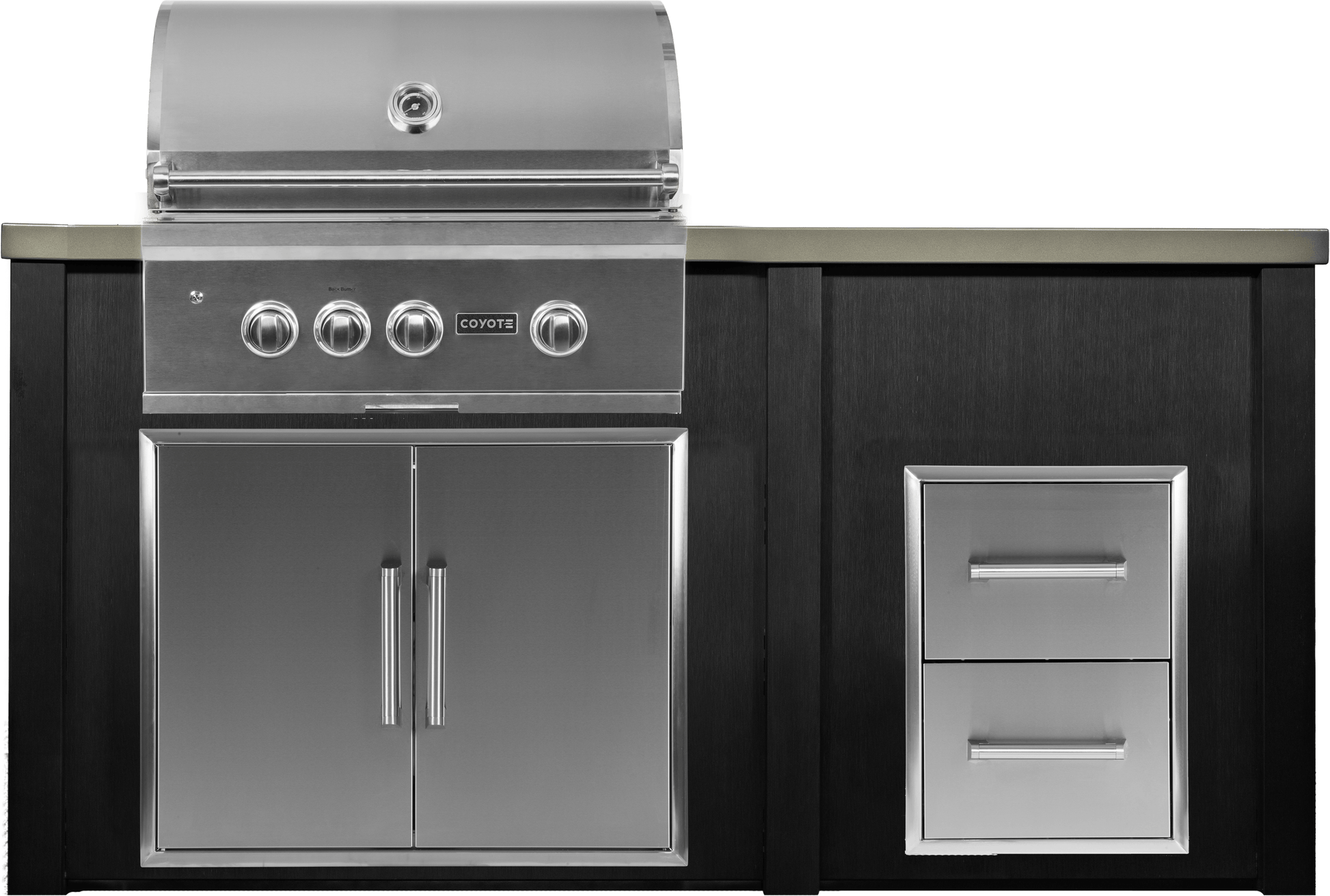 Haven Islands Haven 6 Ft Coyote Outdoor Kitchen Island w/ 2 Drawer Cabinet HCOY72DRAW