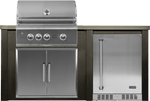 Haven Islands Haven 6 Ft Coyote Outdoor Kitchen Island w/ 24" Refrigerator HCOY72REF