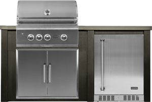 Haven Islands Haven 6 Ft Coyote Outdoor Kitchen Island w/ 24" Refrigerator HCOY72REF