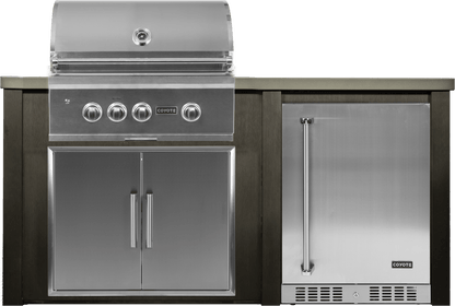 Haven Islands Haven 6 Ft Coyote Outdoor Kitchen Island w/ 24" Refrigerator HCOY72REF