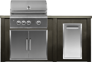 Haven Islands Haven 6 Ft Coyote Outdoor Kitchen Island w/ Trash Center HCOY72TRASH