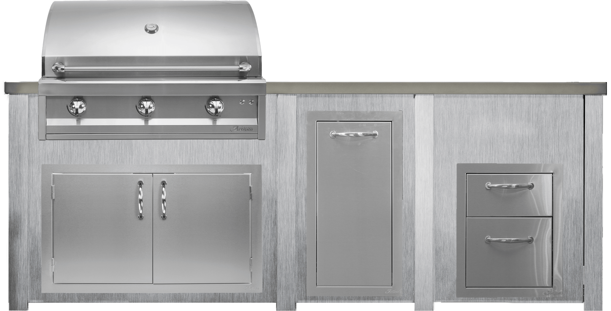 Haven Islands Haven 8 Ft Artisan Outdoor Kitchen Island w/ 17" Drawer HART96DRAW