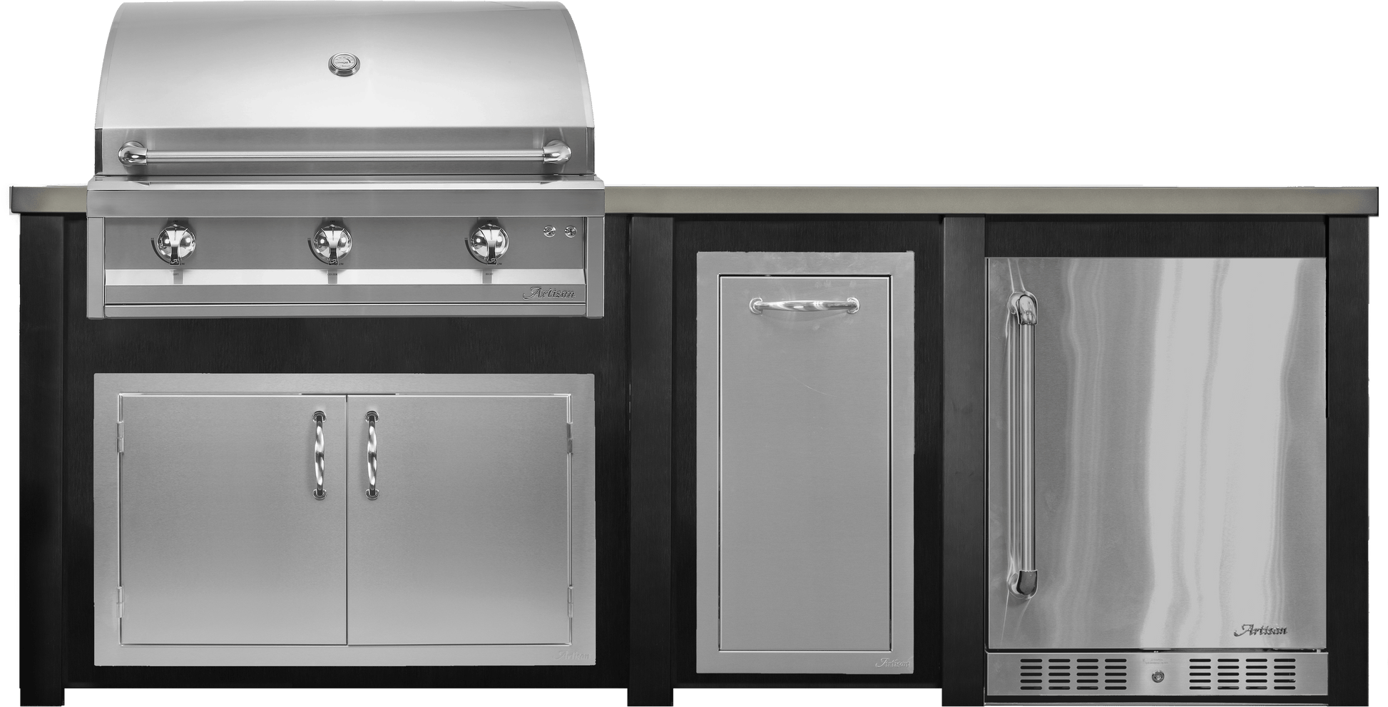 Haven Islands Haven 8 Ft Artisan Outdoor Kitchen Island w/ 24" Refrigerator HART96REF