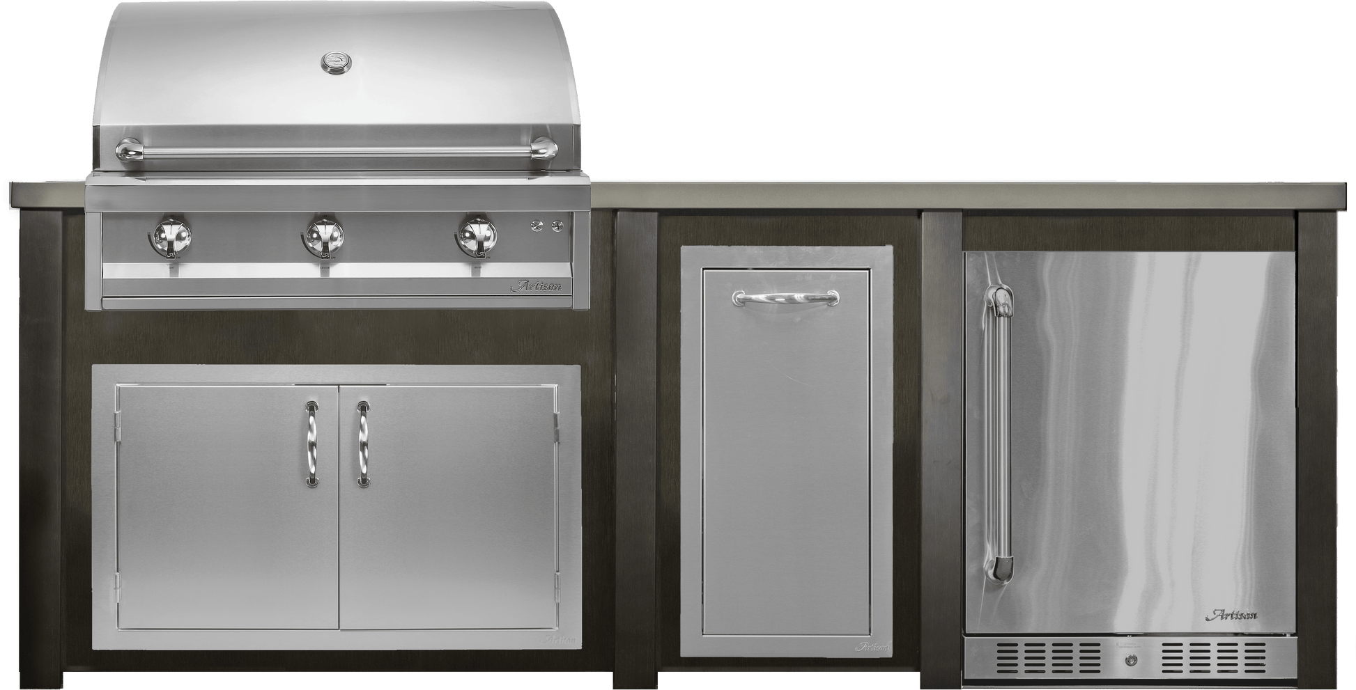 Haven Islands Haven 8 Ft Artisan Outdoor Kitchen Island w/ 24" Refrigerator HART96REF