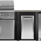 Haven Islands Haven 8 Ft Coyote Outdoor Kitchen Island w/ 24" Refrigerator HCOY96REF