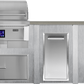 Haven Islands Haven 8 Ft Coyote Pellet Outdoor Kitchen Island w/ 2 Drawer Cabinet HCOY96PDRAW