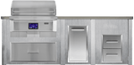 Haven Islands Haven 8 Ft Coyote Pellet Outdoor Kitchen Island w/ 2 Drawer Cabinet HCOY96PDRAW