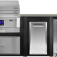 Haven Islands Brushed Black / Natural Gas / Left Haven 8 Ft Coyote Pellet Outdoor Kitchen Island w/ 24" Refrigerator HCOY96PREF