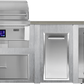 Haven Islands Harbor Gray / Natural Gas / Left Haven 8 Ft Coyote Pellet Outdoor Kitchen Island w/ 24" Refrigerator HCOY96PREF