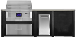 Haven Islands Brushed Black / Natural Gas Haven 8 Ft Coyote Pellet Outdoor Kitchen Island w/ Plain Panel HCOY96PPAN