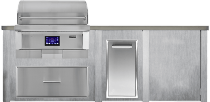 Haven Islands Harbor Gray / Natural Gas Haven 8 Ft Coyote Pellet Outdoor Kitchen Island w/ Plain Panel HCOY96PPAN
