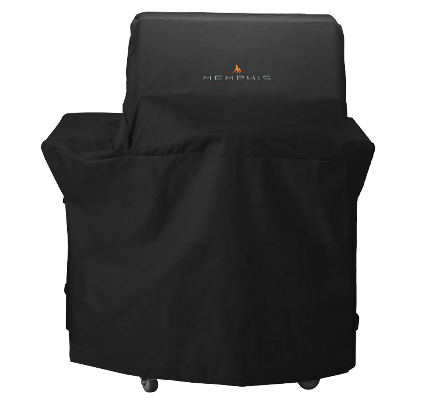 Memphis Elevate Cart Grill Cover, fitted for wheeled grills, durable and weather-resistant, on white background.