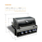 Mont Alpi Grills Mont Alpi 400 Black Stainless Steel Built-In Grill / 4 Burner Grill, Infrared Back Burner, Rotisserie Kit / MABi400-BSS