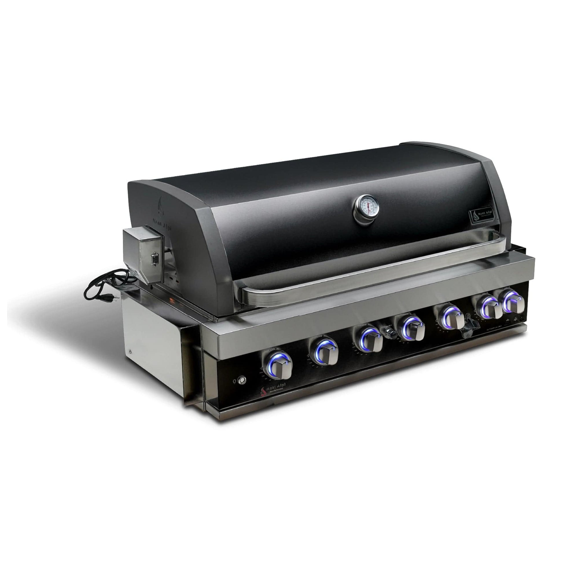 Mont Alpi Grills Mont Alpi 805 Black Stainless Steel Built-In Gas Grill / 6-Burner Grill, Infrared Back Burner, Black Stainless Steel, Rotisserie Kit / MABi805-BSS
