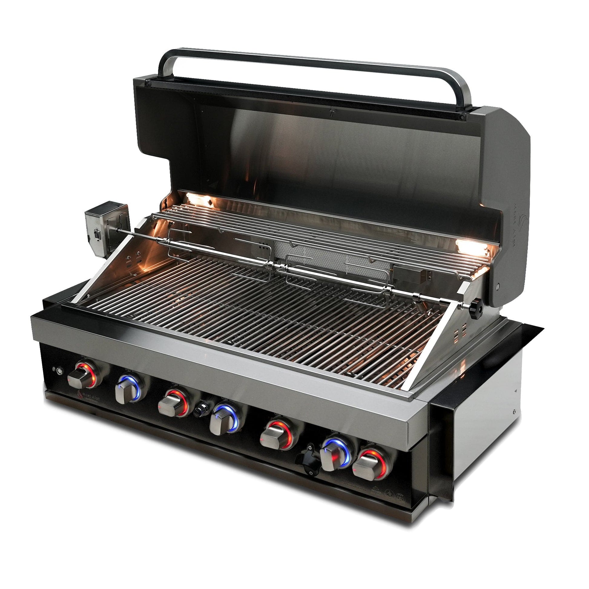 Mont Alpi Grills Mont Alpi 805 Black Stainless Steel Built-In Gas Grill / 6-Burner Grill, Infrared Back Burner, Black Stainless Steel, Rotisserie Kit / MABi805-BSS