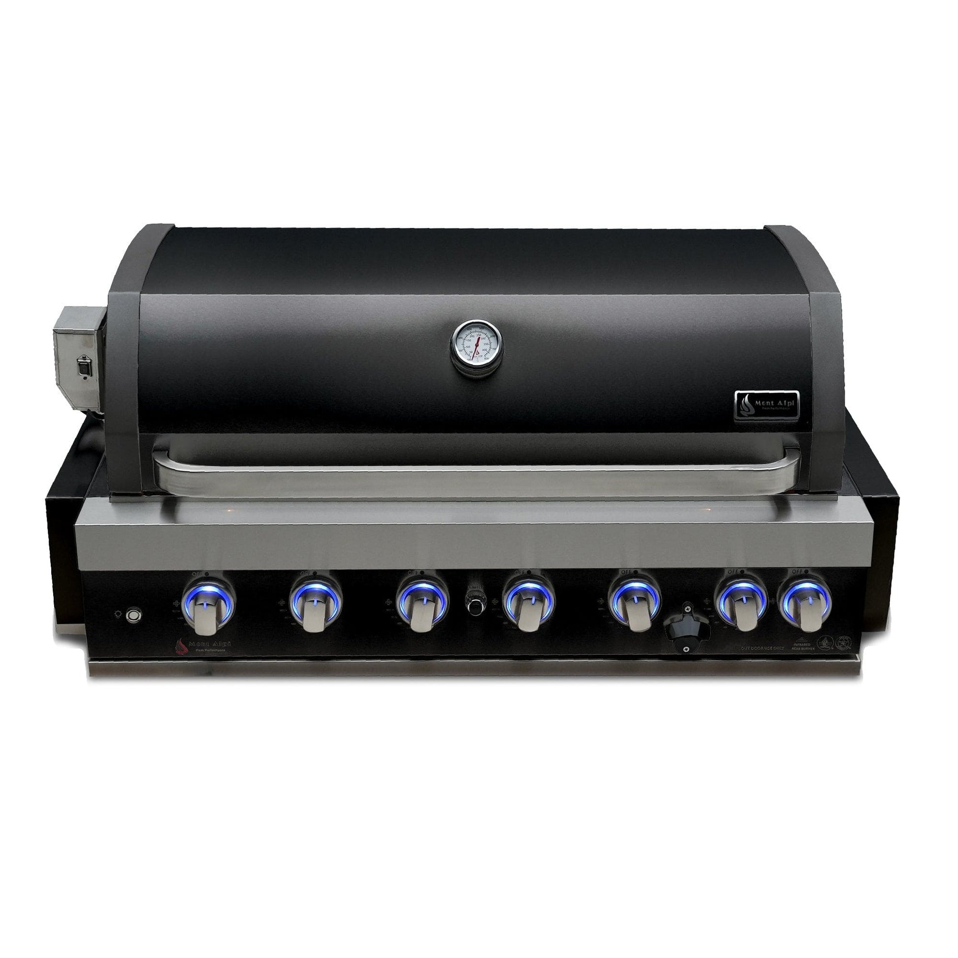 Mont Alpi Grills Mont Alpi 805 Black Stainless Steel Built-In Grill / 6-Burner Grill, Infrared Back Burner, Rotisserie Kit / MABi805-BSS