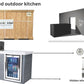 Mont Alpi Islands Mont Alpi 400 Artwood Island with Black Stainless Steel Grill and Fridge / 4-Burners, Infrared Rear Burner, Rotisserie Kit, Cover / MA400-AWBSS
