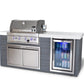 Mont Alpi Islands Mont Alpi 400 Artwood Island with Fridge Cabinet / 4-Burner Grill, Fridge, Infrared Rear Burner, Rotisserie, Cover / MA400-AW