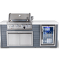 Mont Alpi Islands Mont Alpi 400 Artwood Island with Fridge Cabinet / 4-Burner Grill, Fridge, Infrared Rear Burner, Rotisserie, Cover / MA400-AW