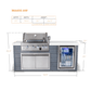 Mont Alpi Islands Mont Alpi 400 Artwood Island with Fridge Cabinet / 4-Burner Grill, Fridge, Infrared Rear Burner, Rotisserie, Cover / MA400-AW
