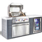 Mont Alpi Islands Mont Alpi 400 Artwood Island with Fridge Cabinet / 4-Burner Grill, Fridge, Infrared Rear Burner, Rotisserie, Cover / MA400-AW