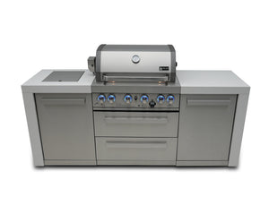 Mont Alpi Islands Mont Alpi 400 Deluxe Island / 4-Burner Grill, 2 Infrared Burners, Stainless Steel, Rotisserie Kit, Cover / MAi400-D