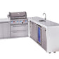 Mont Alpi Islands Mont Alpi 400 Deluxe Island with 90 Degree Corner, Beverage Center and Extra Storage Cabinet | 4-Burner Grill, Sink, Fridge, Stainless Steel | MAi400-D90BEVXL