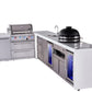 Mont Alpi Islands Mont Alpi 400 Deluxe Island with 90 Degree Corner, Beverage Center, Fridge Cabinet, Kamado Grill, and Drawer Cabinet | 4-Burner Grill, 3 Drawers Sink, 2 Fridges, Stainless Steel | MAi400-D90BEVFCKAMDR