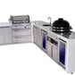 Mont Alpi Islands Mont Alpi 400 Deluxe Island with 90 Degree Corner, Beverage Center, Fridge Cabinet, Kamado Grill, and Extra Storage Cabinet | 4-Burner Grill, Sink, 2 Fridges, Stainless Steel | MAi400-D90BEVFCKAMXL