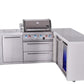 Mont Alpi Islands Mont Alpi 400 Deluxe Island with 90 Degree Corner, Fridge Cabinet and Extra Storage Cabinet | 4-Burner Grill, Fridge, Stainless Steel | MAi400-D90FCXL