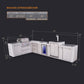 Mont Alpi Islands Mont Alpi 400 Deluxe Island with 90 Degree Corner, Kegerator, Beverage Center, and Drawer Cabinet | 4-Burner Grill, 3 Drawers, 3 Beer Taps, Sink, Fridge, Stainless Steel | MAi400-D90KEGBEVDR