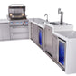 Mont Alpi Islands Mont Alpi 400 Deluxe Island with 90 Degree Corner, Kegerator, Beverage Center, Fridge Cabinet, and Extra Storage Cabinet | 4-Burner Grill, 3 Beer Taps, Sink, 2 Fridges, Stainless Steel | MAi400-D90KEGBEVFCXL