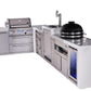 Mont Alpi Islands Mont Alpi 400 Deluxe Island with 90 Degree Corner, Kegerator, Fridge Cabinet, Kamado Grill, and Drawer Cabinet | 4-Burner Grill, 3 Drawers, 3 Beer Taps, Fridge, Stainless Steel | MAi400-D90KEGFCKAMDR